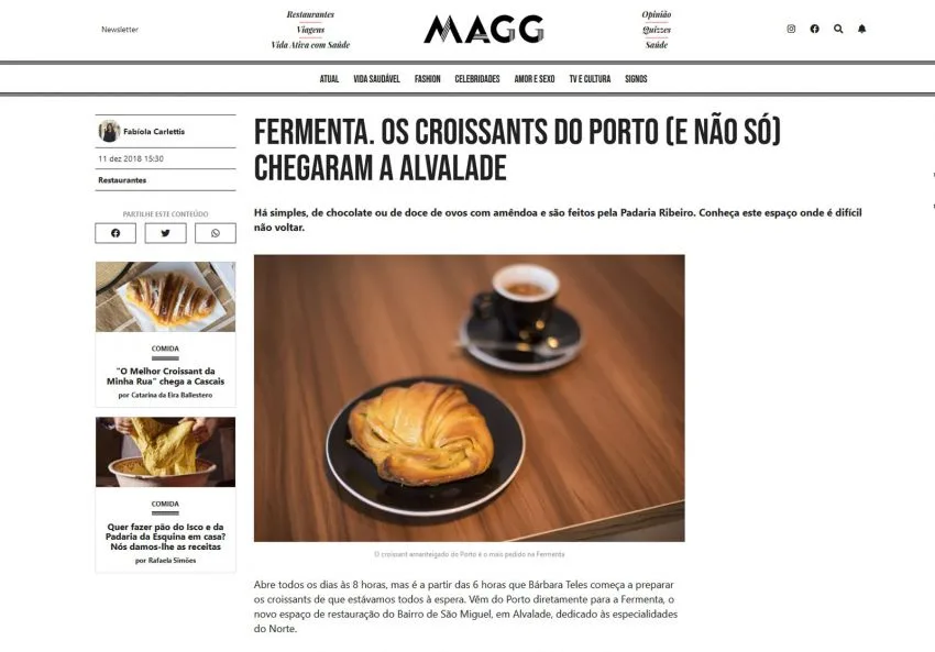 Fermenta. Les croissants de Porto