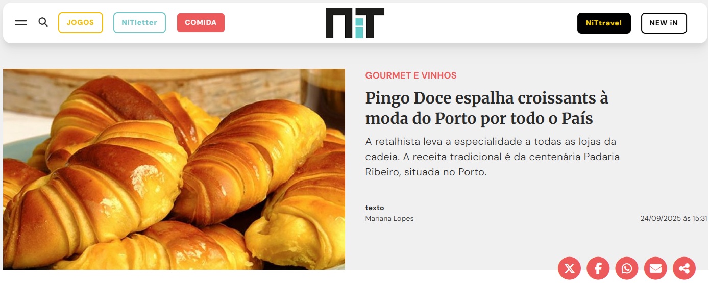 Des croissants à la mode de Porto dans tout le pays